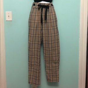 Zara Paperbag Waist Trousers with Tie